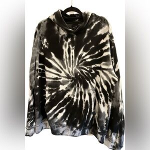 Black and White Tie-Dye Hoodie